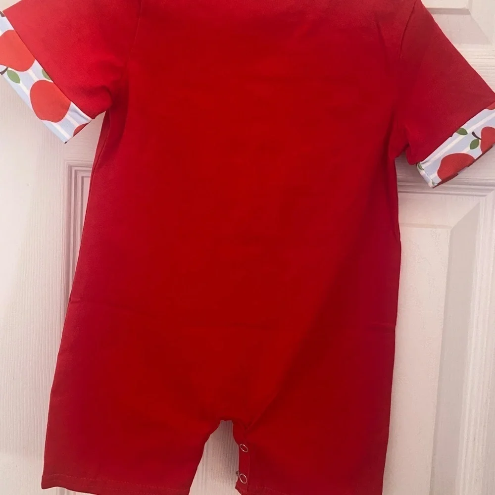 New Embroidered Apple Romper